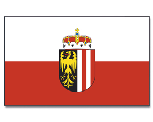 Fahne Obersterreich mit Wappen 90 x 150