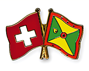 Crossed Flag Pins: Switzerland-Grenada